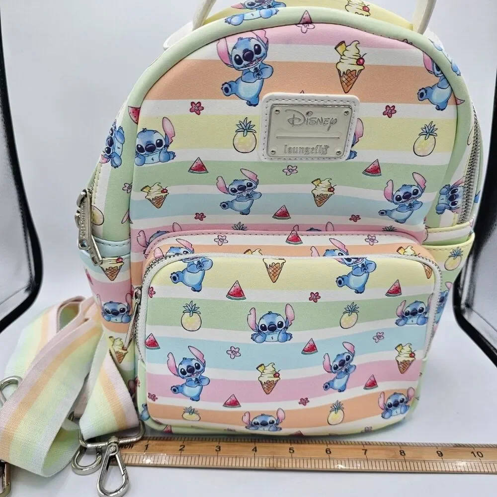 Disney Stitch Pastel Rainbow Summer Mini Backpack Watermelon Pineapple